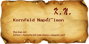 Kornfeld Napóleon névjegykártya